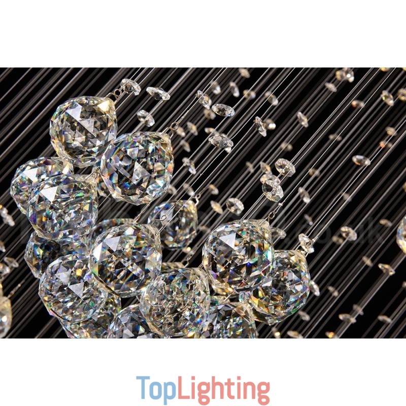 Extra Length 5 Meter Crystal Long Drop Ceiling Pendant Light Modern Chandelier Home Hanging Lighting Chandelier Lamps Fixtures
