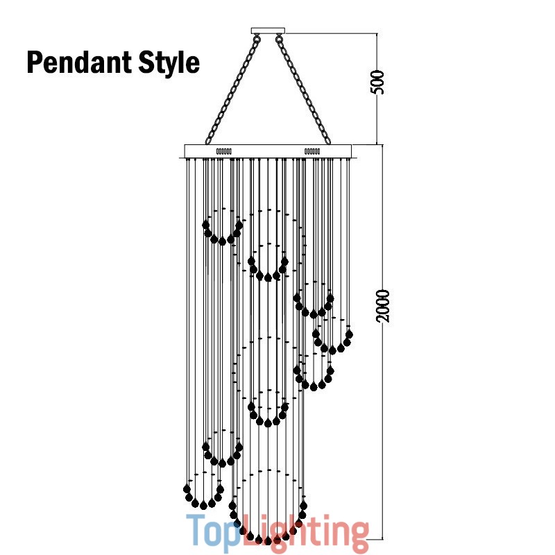 Extra Length 5 Meter Crystal Long Drop Ceiling Pendant Light Modern Chandelier Home Hanging Lighting Chandelier Lamps Fixtures