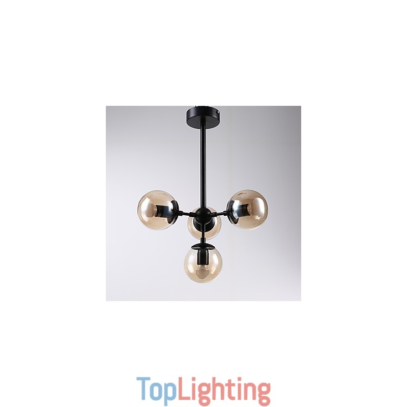 Four Light Post Modern Europe Style Modo Metal Glass Pendant Lamp the Foyer Decorate Industrial Chandelier Lamp