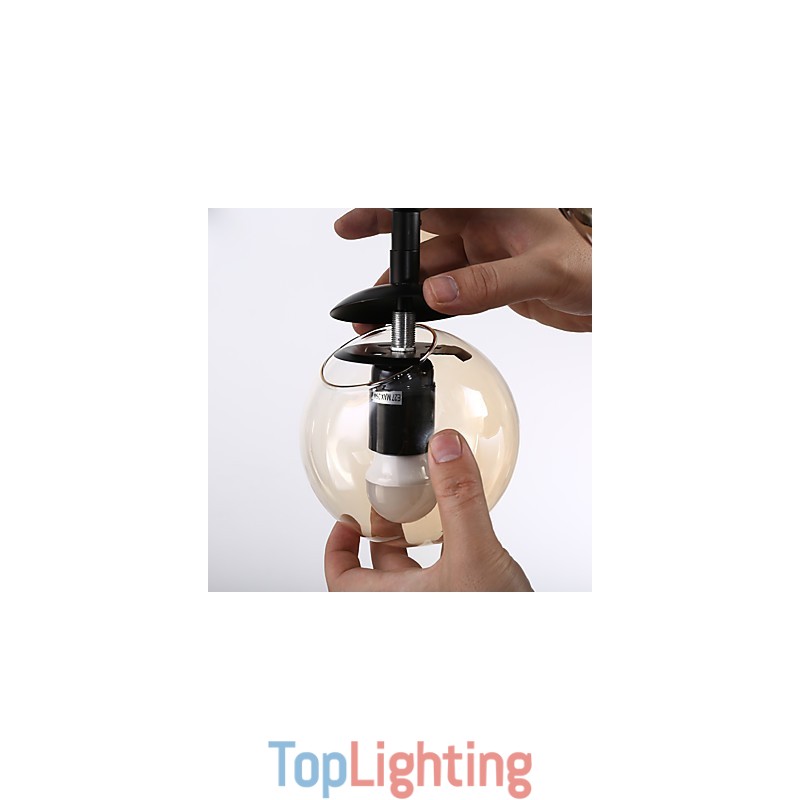 Four Light Post Modern Europe Style Modo Metal Glass Pendant Lamp the Foyer Decorate Industrial Chandelier Lamp