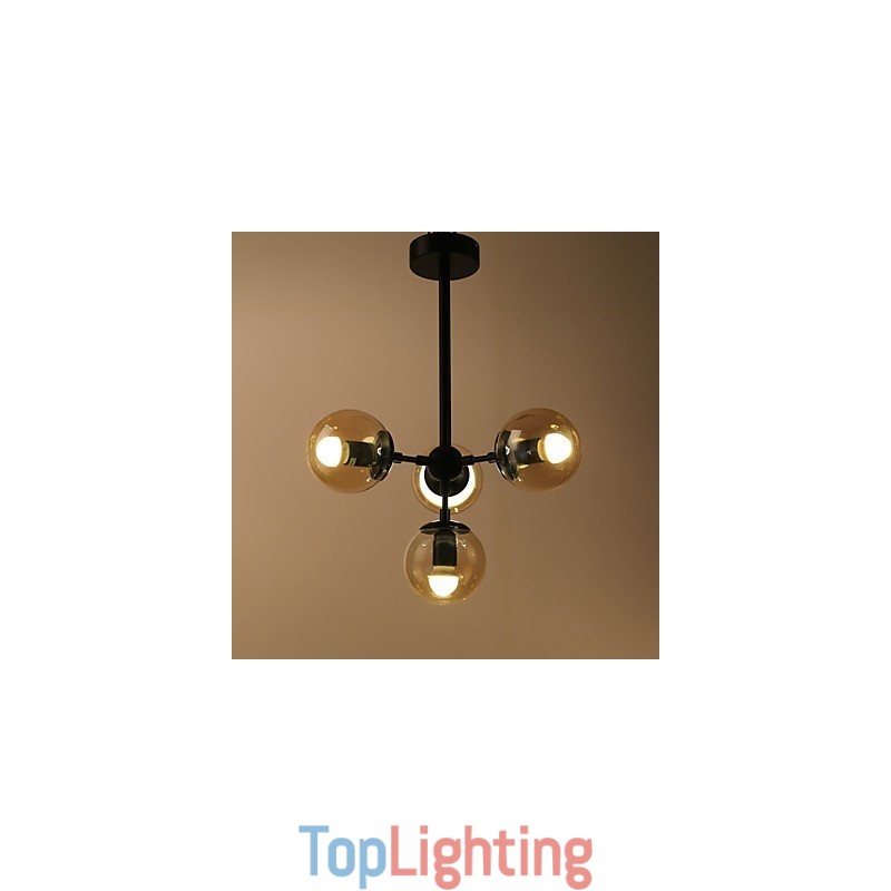 Four Light Post Modern Europe Style Modo Metal Glass Pendant Lamp the Foyer Decorate Industrial Chandelier Lamp