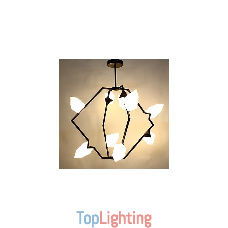 Nine Light Post Modern Metal with Glass Peach Chandelier Lamp the Canteen Decorate Pendant Lamp
