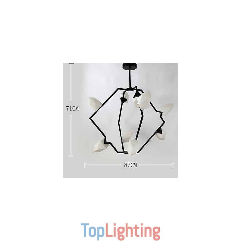 Nine Light Post Modern Metal with Glass Peach Chandelier Lamp the Canteen Decorate Pendant Lamp