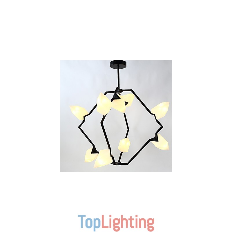 Nine Light Post Modern Metal with Glass Peach Chandelier Lamp the Canteen Decorate Pendant Lamp