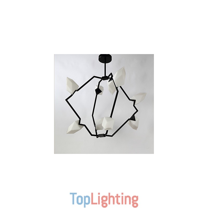 Nine Light Post Modern Metal with Glass Peach Chandelier Lamp the Canteen Decorate Pendant Lamp