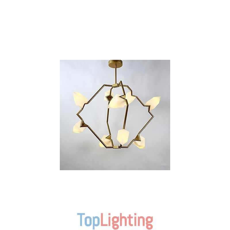 Nine Light Post Modern Metal with Glass Peach Chandelier Lamp the Canteen Decorate Pendant Lamp