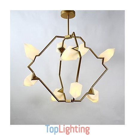Nine Light Post Modern Metal with Glass Peach Chandelier Lamp the Canteen Decorate Pendant Lamp Nine Light Post Modern Metal with Glass Peach Chandelier Lamp the Canteen Decorate Pendant Lamp