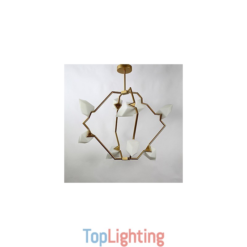 Nine Light Post Modern Metal with Glass Peach Chandelier Lamp the Canteen Decorate Pendant Lamp
