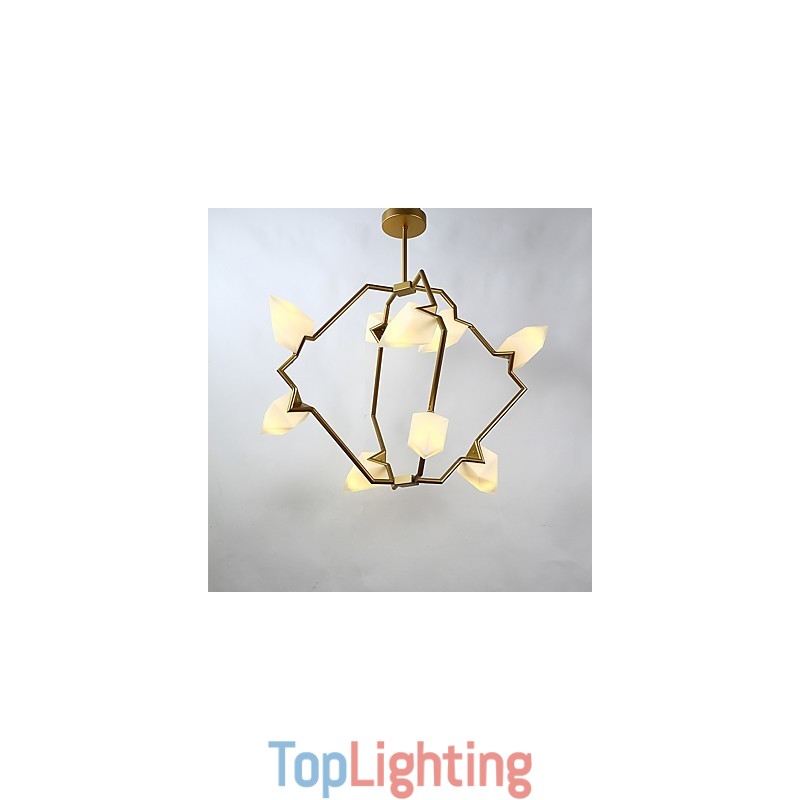 Nine Light Post Modern Metal with Glass Peach Chandelier Lamp the Canteen Decorate Pendant Lamp