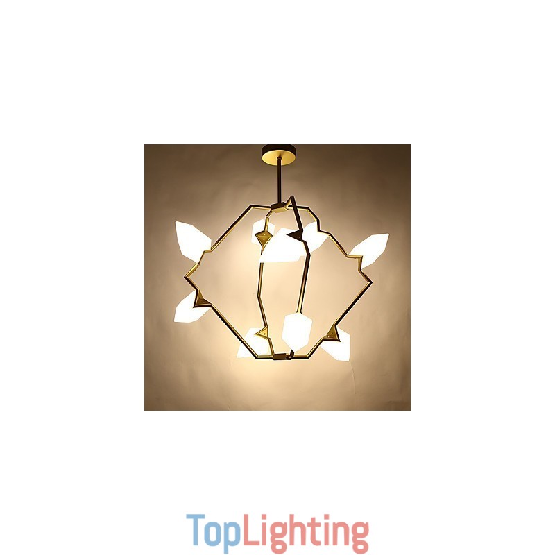 Nine Light Post Modern Metal with Glass Peach Chandelier Lamp the Canteen Decorate Pendant Lamp