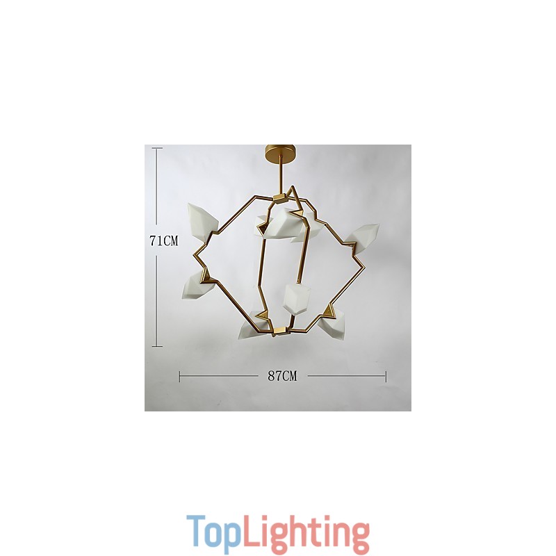 Nine Light Post Modern Metal with Glass Peach Chandelier Lamp the Canteen Decorate Pendant Lamp