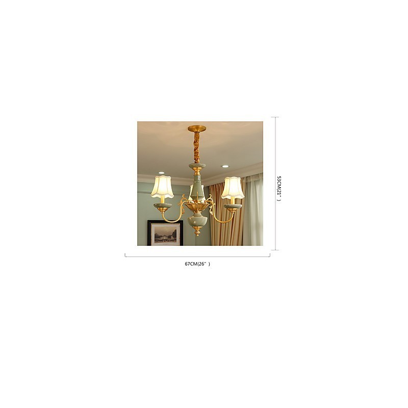 All Copper Chandelier Jade Decorative Chandelier OP0