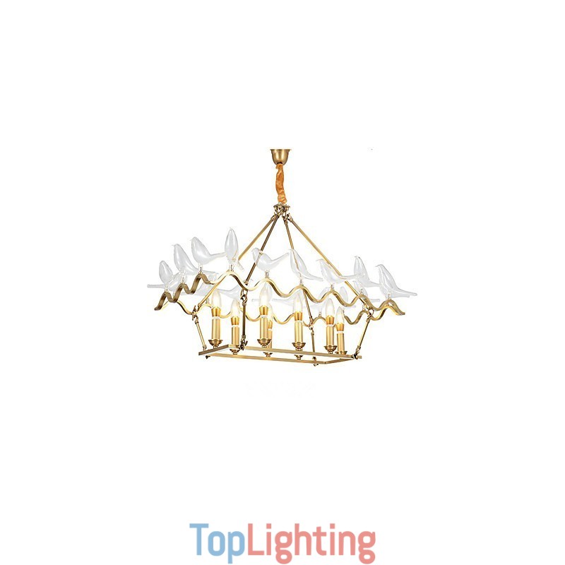 Modern Contemporary Brass Feature for Designers Metal Chandelier