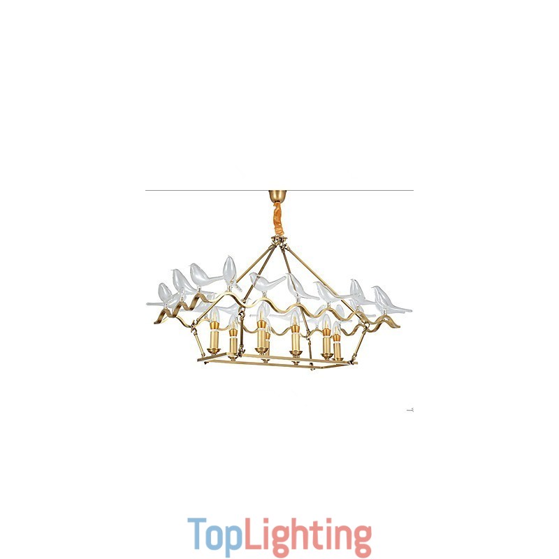 Modern Contemporary Brass Feature for Designers Metal Chandelier