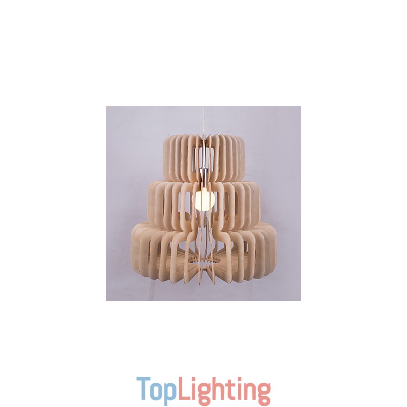 Vintage Three Layer Cake Wood Chandelier