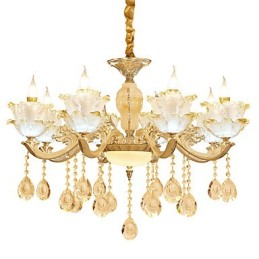 European Style Atmosphere Zinc Alloy Crystal Home Chandelier