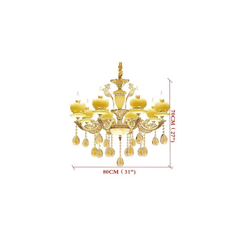 European Style Atmosphere Zinc Alloy Crystal Home Chandelier