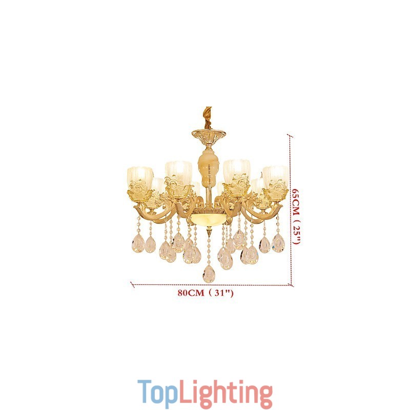 European Style Atmosphere Zinc Alloy Crystal Home Chandelier