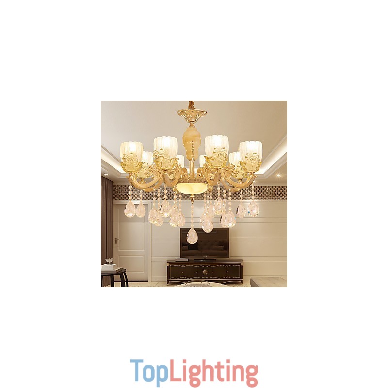 European Style Atmosphere Zinc Alloy Crystal Home Chandelier