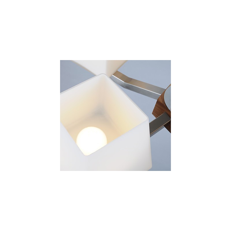 Modern Contemporary Electroplated Feature for Wood Bamboo Chandelier