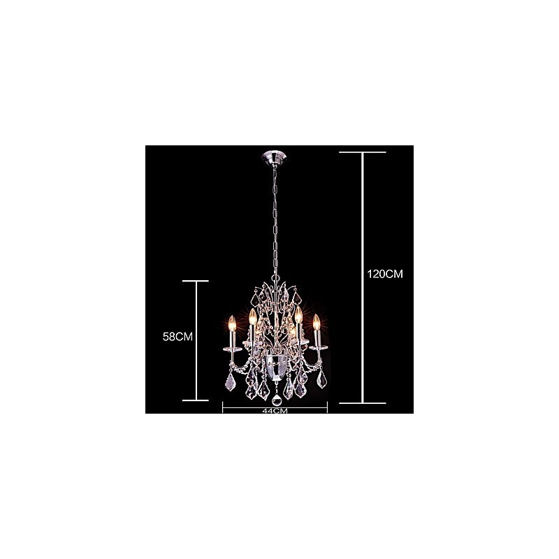 Modern Contemporary Traditional Classic Country Chrome Feature for Crystal Metal Chandelier
