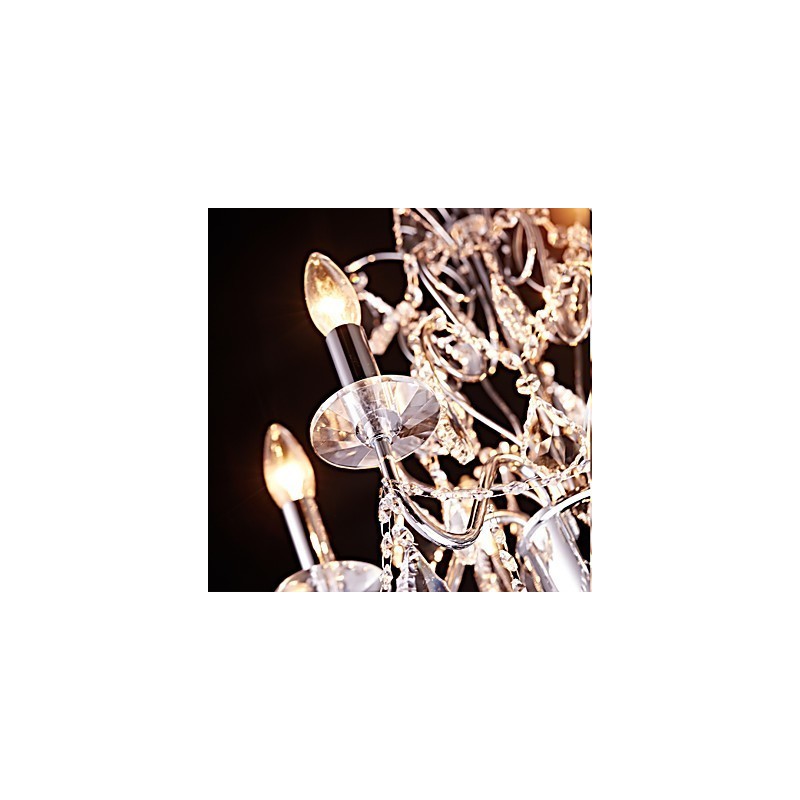 Modern Contemporary Traditional Classic Country Chrome Feature for Crystal Metal Chandelier