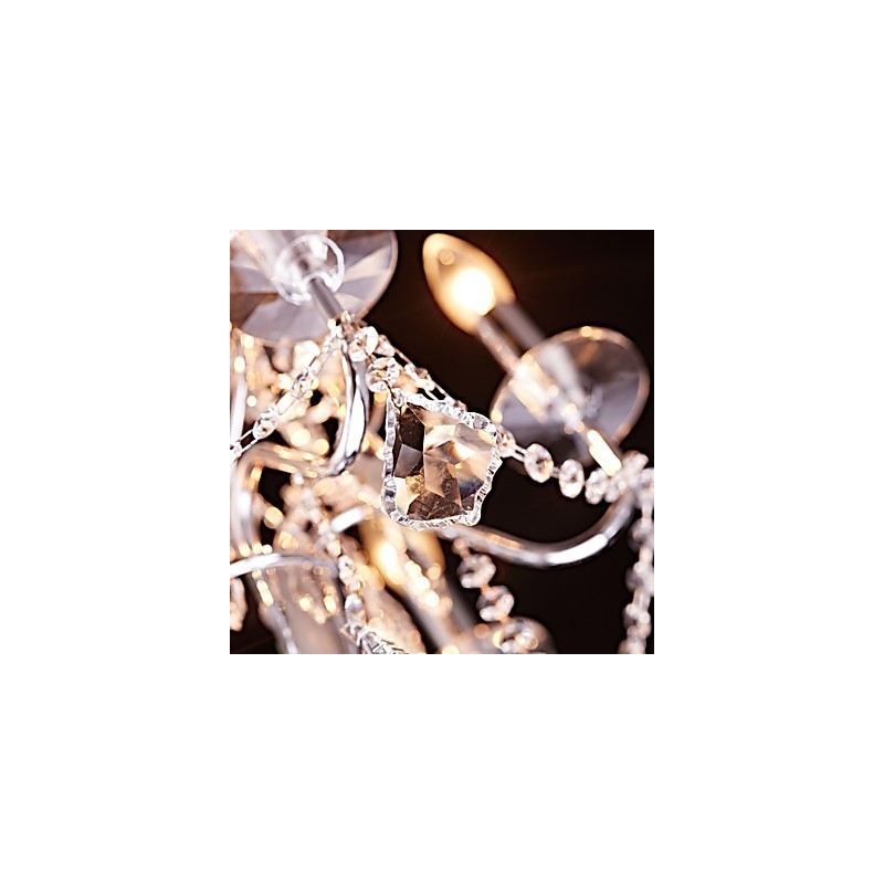 Modern Contemporary Traditional Classic Country Chrome Feature for Crystal Metal Chandelier