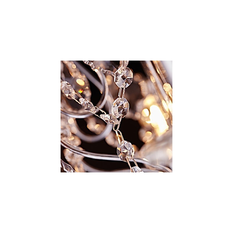 Modern Contemporary Traditional Classic Country Chrome Feature for Crystal Metal Chandelier