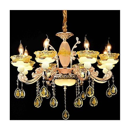 Traditional Classic Electroplated Feature for Crystal Mini Style Metal 8 Bulbs Chandelier Traditional Classic Electroplated Feature for Crystal Mini Style Metal 8 Bulbs Chandelier