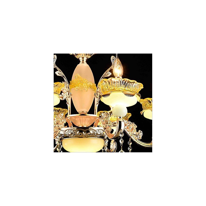 Traditional Classic Electroplated Feature for Crystal Mini Style Metal 8 Bulbs Chandelier