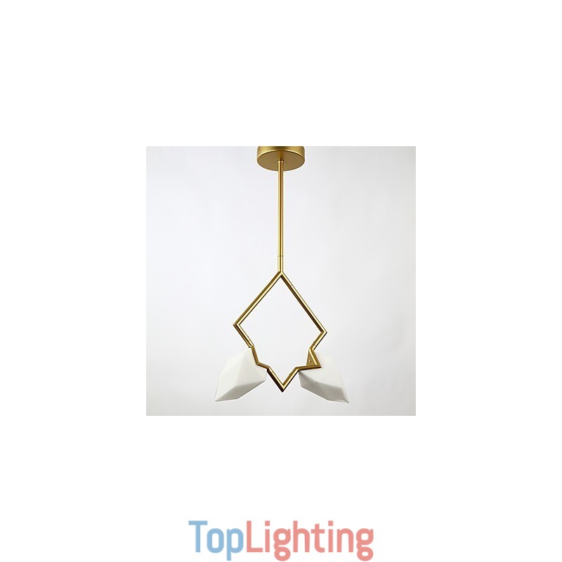 2 Light Post Modern Metal with Glass Peach Chandelier Lamp the Canteen Decorate Pendant Lamp