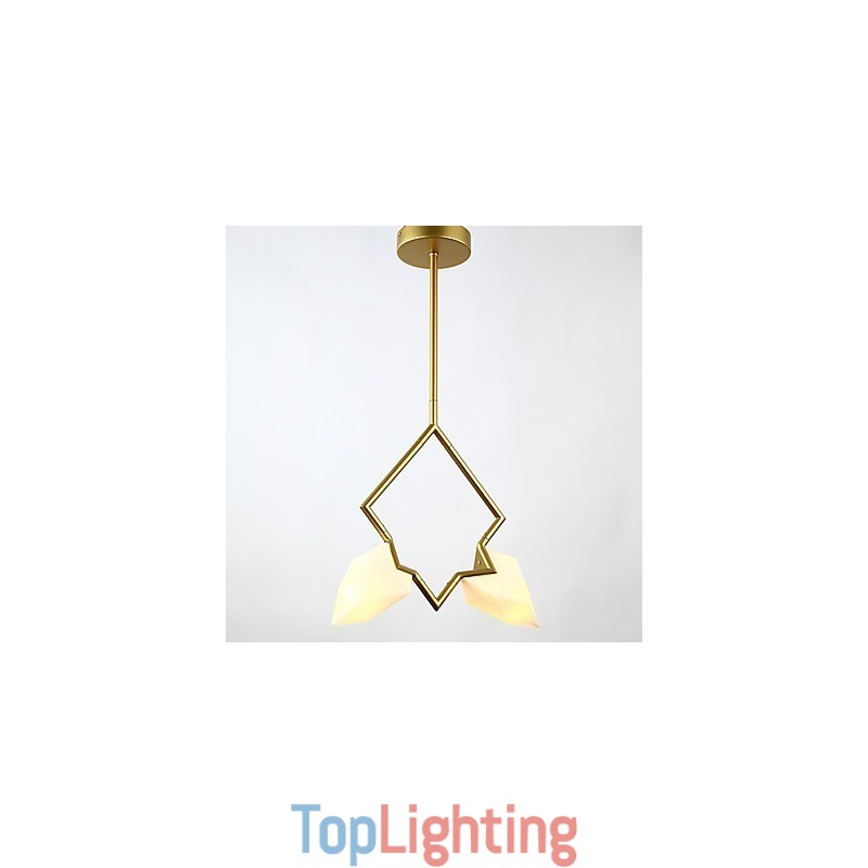 2 Light Post Modern Metal with Glass Peach Chandelier Lamp the Canteen Decorate Pendant Lamp