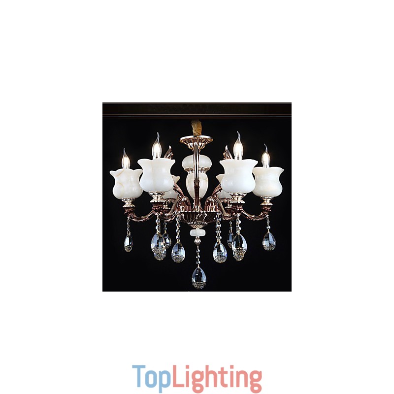 Jade Zinc Alloy Pendant lamp 6 Light Chandelier