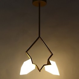 2 Light Post Modern Metal with Glass Peach Chandelier Lamp the Canteen Decorate Pendant Lamp
