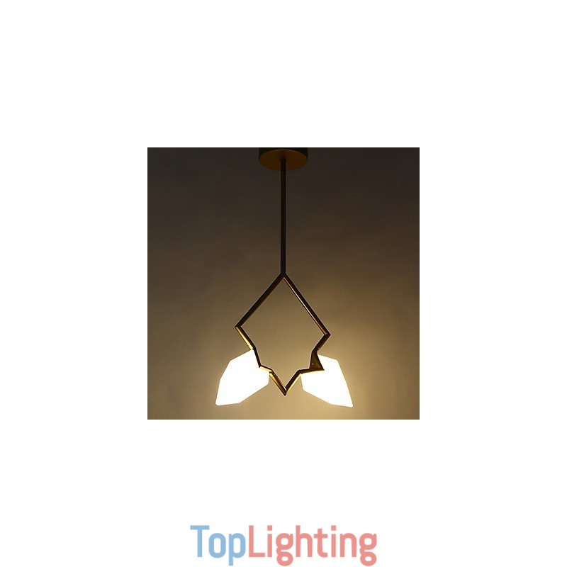2 Light Post Modern Metal with Glass Peach Chandelier Lamp the Canteen Decorate Pendant Lamp