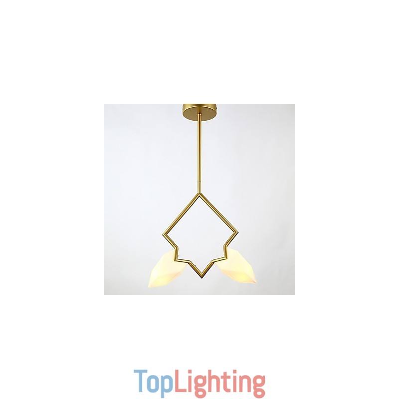 2 Light Post Modern Metal with Glass Peach Chandelier Lamp the Canteen Decorate Pendant Lamp