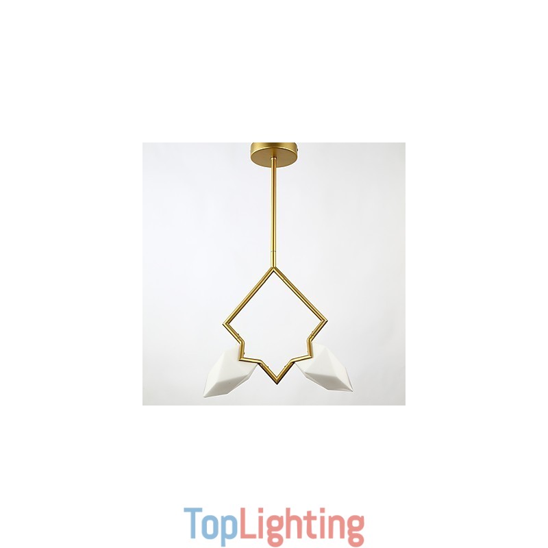 2 Light Post Modern Metal with Glass Peach Chandelier Lamp the Canteen Decorate Pendant Lamp