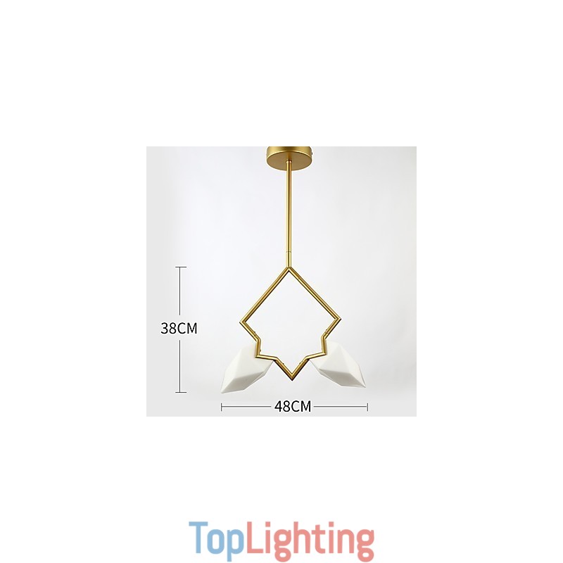 2 Light Post Modern Metal with Glass Peach Chandelier Lamp the Canteen Decorate Pendant Lamp