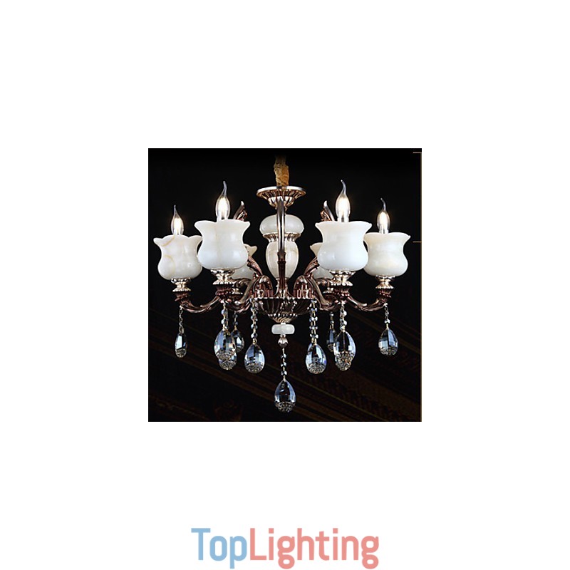 Jade Zinc Alloy Pendant lamp 6 Light Chandelier