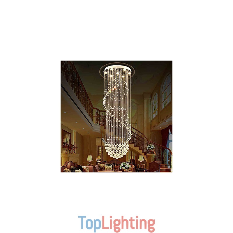 10 Light 2.5 Meter Length Long Drop Rain Drop Teardrop Modern Crystal Ceiling Chandelier Indoor Pendant Light