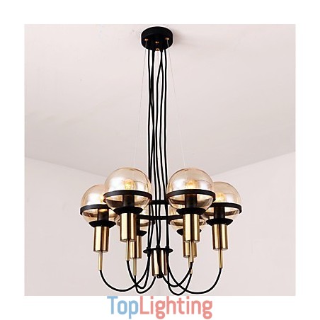 6 Light Personalized Chandelier with Glass Shade 6 Light Personalized Chandelier with Glass Shade