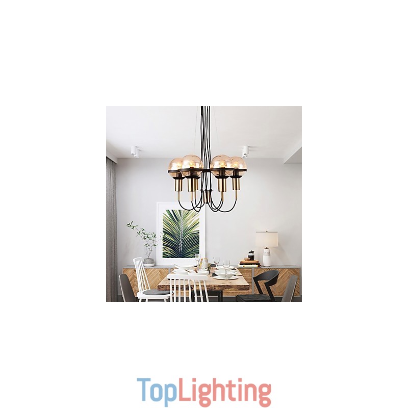 6 Light Personalized Chandelier with Glass Shade
