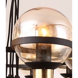 6 Light Personalized Chandelier with Glass Shade