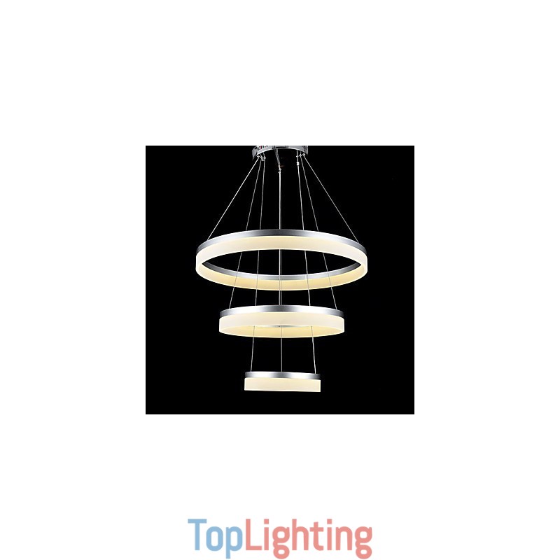 Round Chandelier Lights Lighting Modern Acrylic Lamps Luxurious Three Rings Ceiling Light Fixtures
