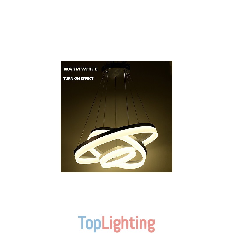 Round Chandelier Lights Lighting Modern Acrylic Lamps Luxurious Three Rings Ceiling Light Fixtures