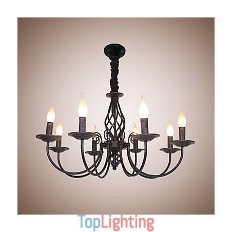 European Simple Iron Lamp Candle Lamp 8 Chandelier European Simple Iron Lamp Candle Lamp 8 Chandelier