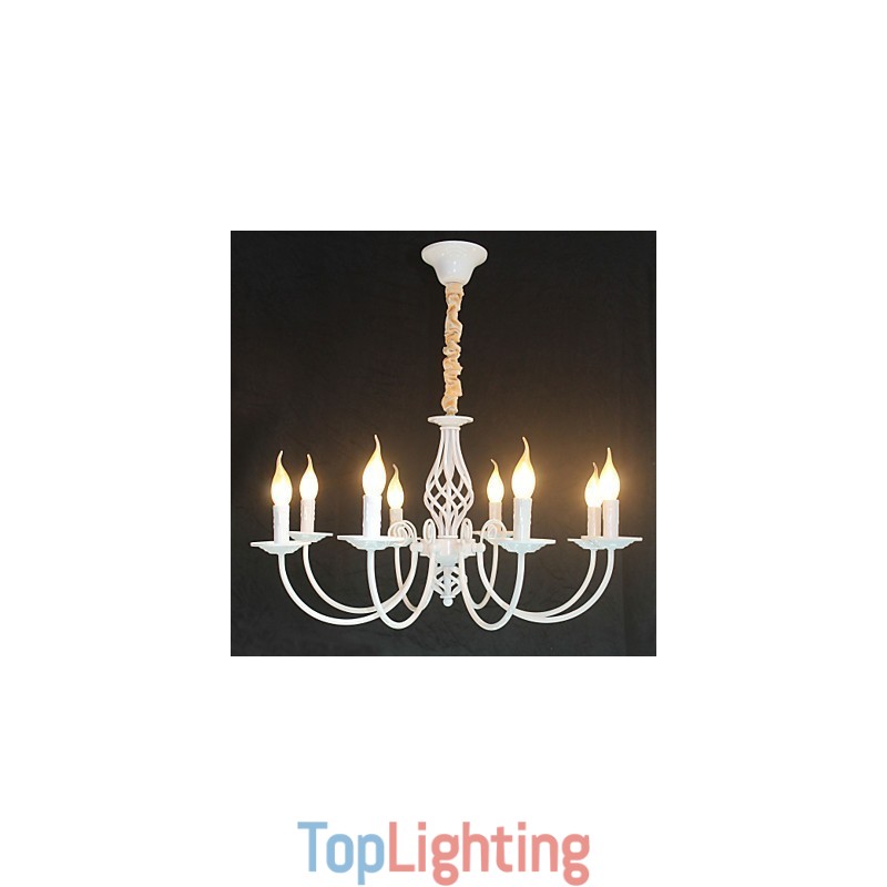 European Simple Iron Lamp Candle Lamp 8 Chandelier