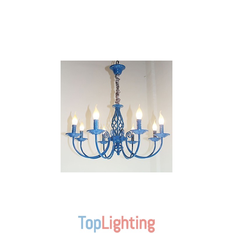 European Simple Iron Lamp Candle Lamp 8 Chandelier