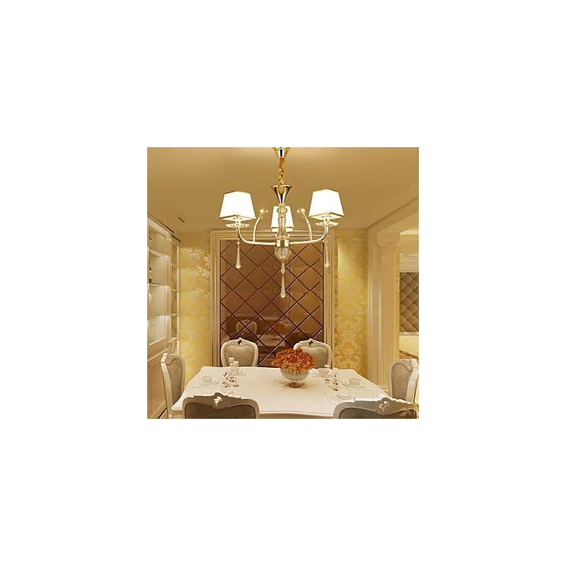 Modern Contemporary Electroplated Feature for Crystal Metal Chandelier