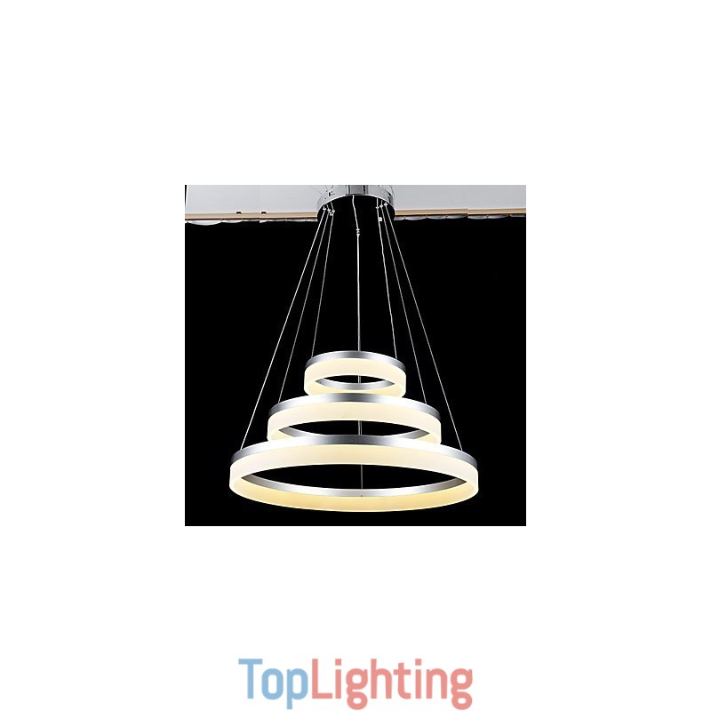 Round Chandelier Lights Lighting Modern Acrylic Lamps Luxurious Three Rings Ceiling Light Fixtures